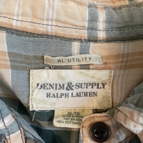 Denim & Supply Ralph Lauren Green Plaid Shirt - Picture 4 of 5